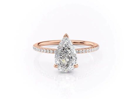 The Pave Kamellie Set With A 3 Carat Pear Moissanite For Cheap