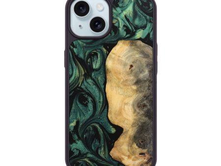 iPhone 15 Wood Phone Case - Danilo (Green, 743935) For Cheap