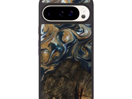 Pixel 9 Pro Wood Phone Case - Ruie (Teal & Gold, 743933) For Discount