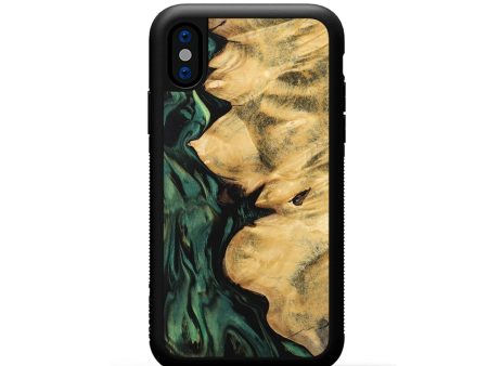 iPhone Xs Wood Phone Case - Jamima (Green, 743925) Online