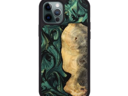 iPhone 12 Pro Wood Phone Case - Danilo (Green, 743935) For Cheap