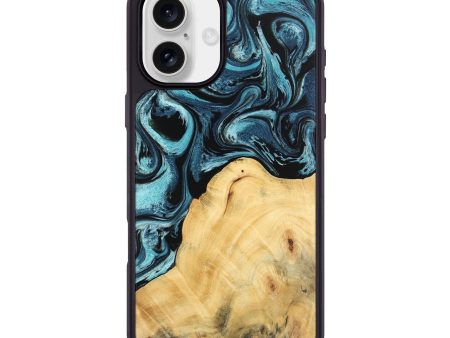 iPhone 16 Plus Wood Phone Case - Pippy (Blue, 744040) Supply