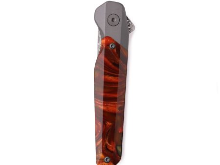 Live Edge ResinArt Pocket Knife - Arya (Red, 742619) For Sale