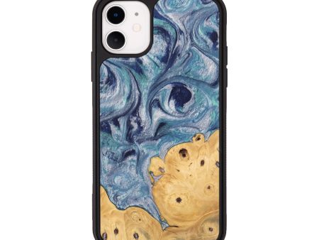 iPhone 11 Wood Phone Case - James (Blue, 744007) Fashion