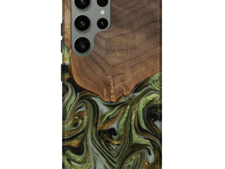 Galaxy S23 Ultra Wood Live Edge Phone Case - Caralie (Green, 742573) Sale