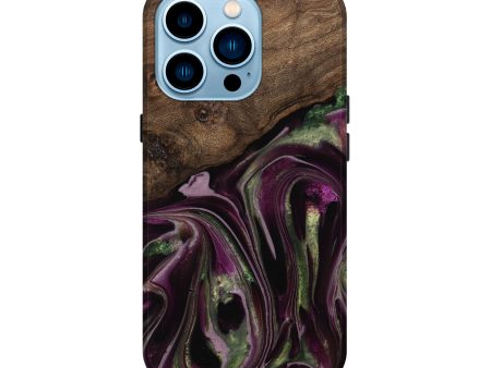 iPhone 14 Pro Wood Live Edge Phone Case - Marilou (Purple, 742600) For Cheap