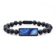 Lava Bead Wood Bracelet - Terri (Blue, 742940) Online