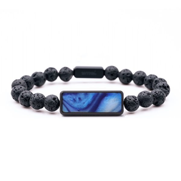 Lava Bead Wood Bracelet - Terri (Blue, 742940) Online