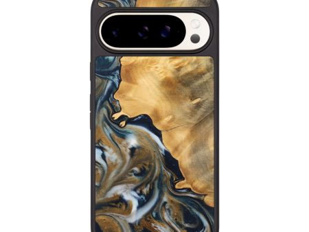 Pixel 9 Wood Phone Case - Mella (Teal & Gold, 743939) For Cheap