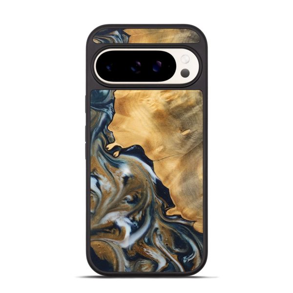 Pixel 9 Wood Phone Case - Mella (Teal & Gold, 743939) For Cheap