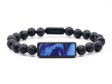 Lava Bead Wood Bracelet - Luca (Blue, 742939) For Discount