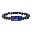 Lava Bead Wood Bracelet - Sonja (Blue, 742929) Supply