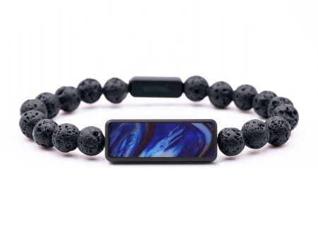 Lava Bead Wood Bracelet - Sonja (Blue, 742929) Supply