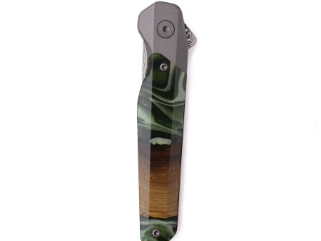 Live Edge Wood Pocket Knife - Madisyn (Green, 742605) Fashion