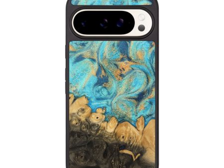 Pixel 9 Wood Phone Case - Paityn (Teal & Gold, 744058) Online Sale