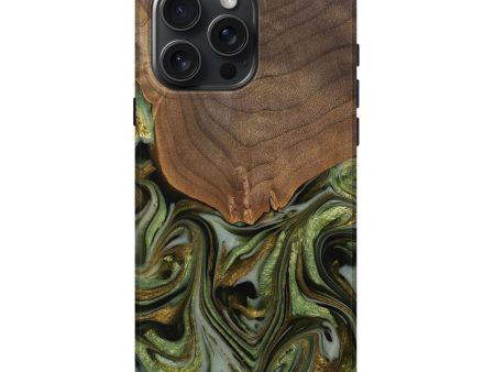 iPhone 16 Pro Max Wood Live Edge Phone Case - Caralie (Green, 742573) For Sale