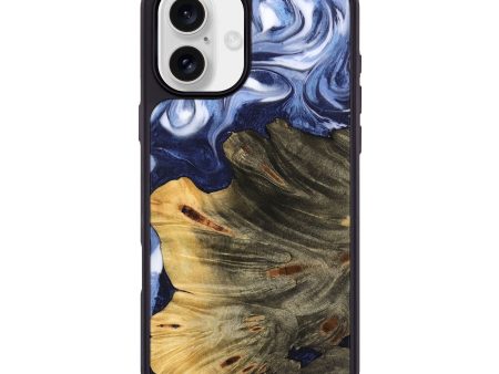 iPhone 16 Plus Wood Phone Case - Merrili (Blue, 742841) Online