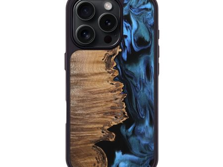 iPhone 16 Pro Wood Phone Case - Alisson (Blue, 742472) Fashion