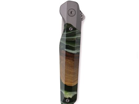 Live Edge Wood Pocket Knife - Cora (Green, 742612) Hot on Sale