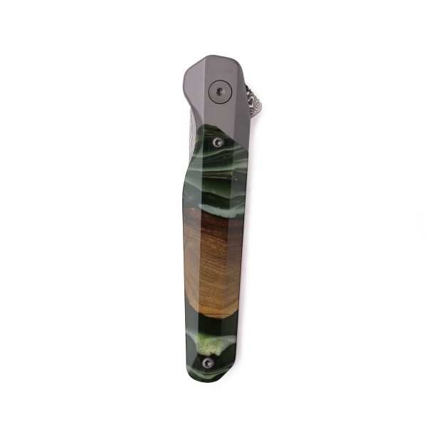 Live Edge Wood Pocket Knife - Cora (Green, 742612) Hot on Sale