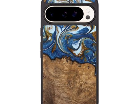 Pixel 9 Pro Wood Phone Case - Haroon (Teal & Gold, 743031) on Sale