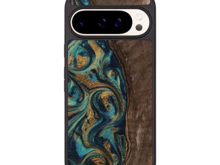 Pixel 9 Pro Wood Phone Case - Jaxson (Teal & Gold, 743425) Online Hot Sale