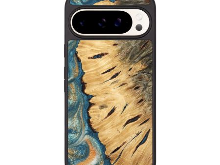 Pixel 9 Pro Wood Phone Case - Vonetta (Teal & Gold, 743461) Fashion