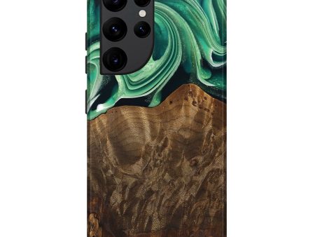 Galaxy S22 Ultra Wood Live Edge Phone Case - Piper (Green, 742978) Hot on Sale