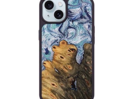 iPhone 15 Wood Phone Case - Ange (Blue, 743929) For Cheap