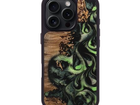 iPhone 16 Pro Wood Phone Case - Carie (Green, 742777) Supply