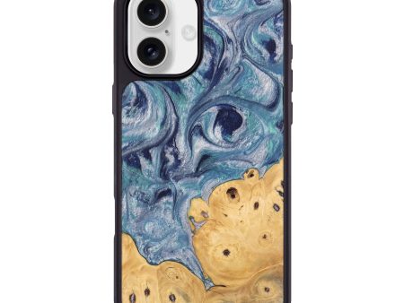 iPhone 16 Plus Wood Phone Case - James (Blue, 744007) For Discount