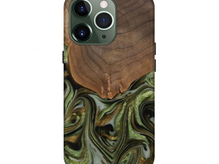 iPhone 13 Pro Wood Live Edge Phone Case - Caralie (Green, 742573) For Cheap