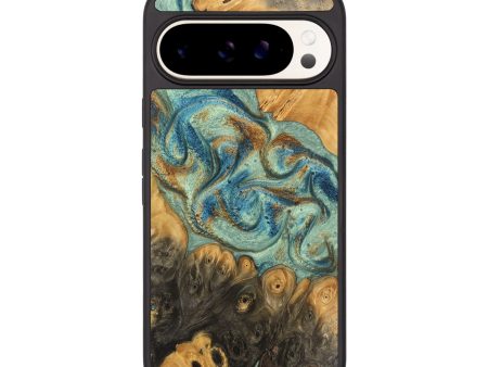 Pixel 9 Wood Phone Case - Herbert (Teal & Gold, 743915) Discount