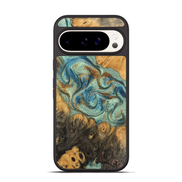 Pixel 9 Wood Phone Case - Herbert (Teal & Gold, 743915) Discount