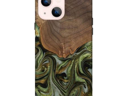 iPhone 14 Plus Wood Live Edge Phone Case - Caralie (Green, 742573) Online Sale