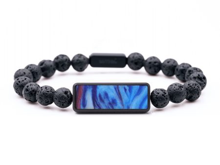 Lava Bead Wood Bracelet - Willa (Blue, 742909) Fashion