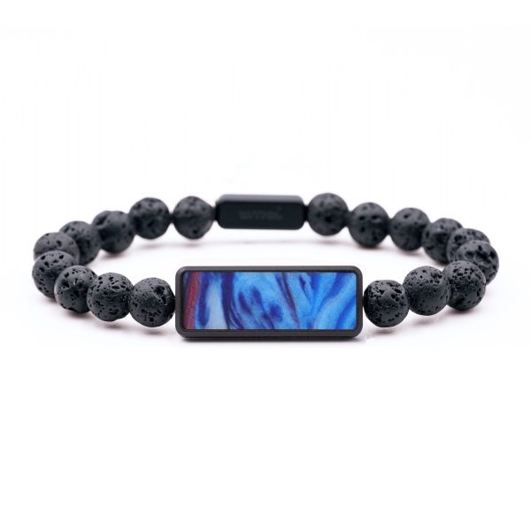 Lava Bead Wood Bracelet - Willa (Blue, 742909) Fashion