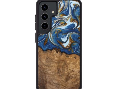 Galaxy S24 Wood Phone Case - Haroon (Teal & Gold, 743031) Online now