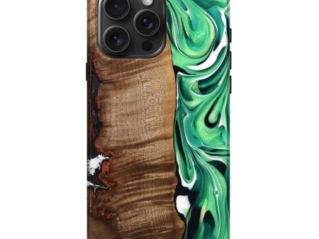 iPhone 16 Pro Max Wood Live Edge Phone Case - Larissa (Green, 742971) Online now