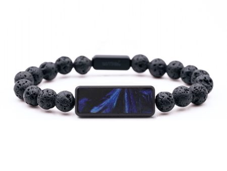 Lava Bead Wood Bracelet - Natasha (Blue, 742912) Hot on Sale