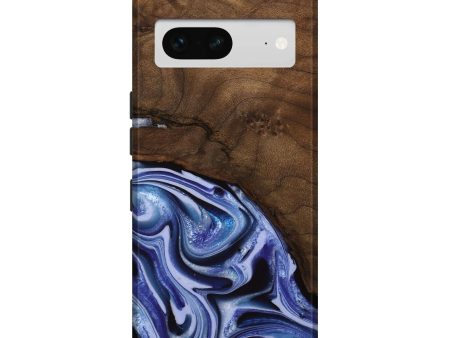 Pixel 7 Wood Live Edge Phone Case - Livia (Blue, 742595) Cheap