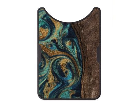 Alloy Wood Wallet - Jaxson (Teal & Gold, 743425) Cheap