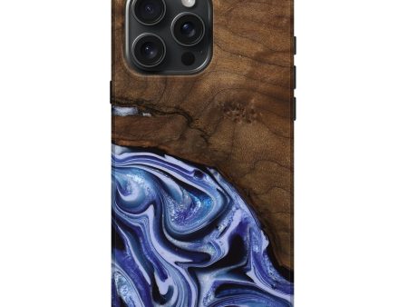 iPhone 16 Pro Max Wood Live Edge Phone Case - Livia (Blue, 742595) Online Hot Sale