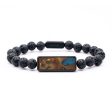 Lava Bead Wood Bracelet - Rihanna (Blue, 742934) Hot on Sale