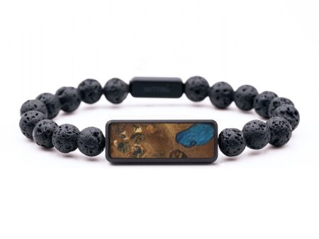 Lava Bead Wood Bracelet - Rihanna (Blue, 742934) Hot on Sale