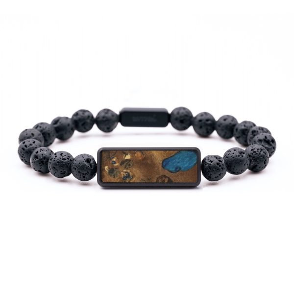 Lava Bead Wood Bracelet - Rihanna (Blue, 742934) Hot on Sale