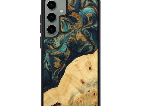 Galaxy S24 Plus Wood Phone Case - Ellynn (Teal & Gold, 743438) Discount