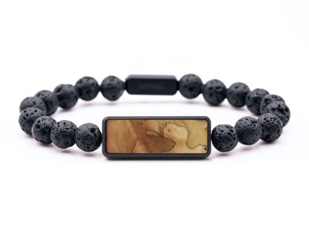 Lava Bead Wood Bracelet - Caroline (Teal & Gold, 743703) For Discount