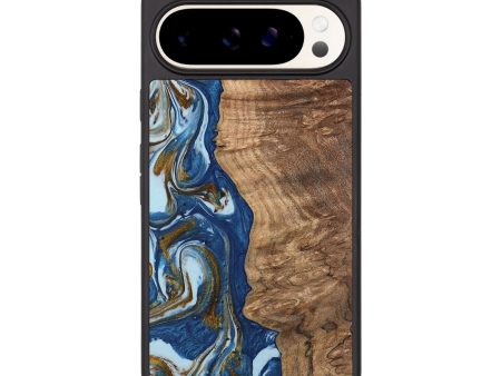 Pixel 9 Pro XL Wood Phone Case - Chong (Teal & Gold, 743070) Sale