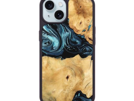 iPhone 15 Wood Phone Case - Kendall (Blue, 744064) on Sale